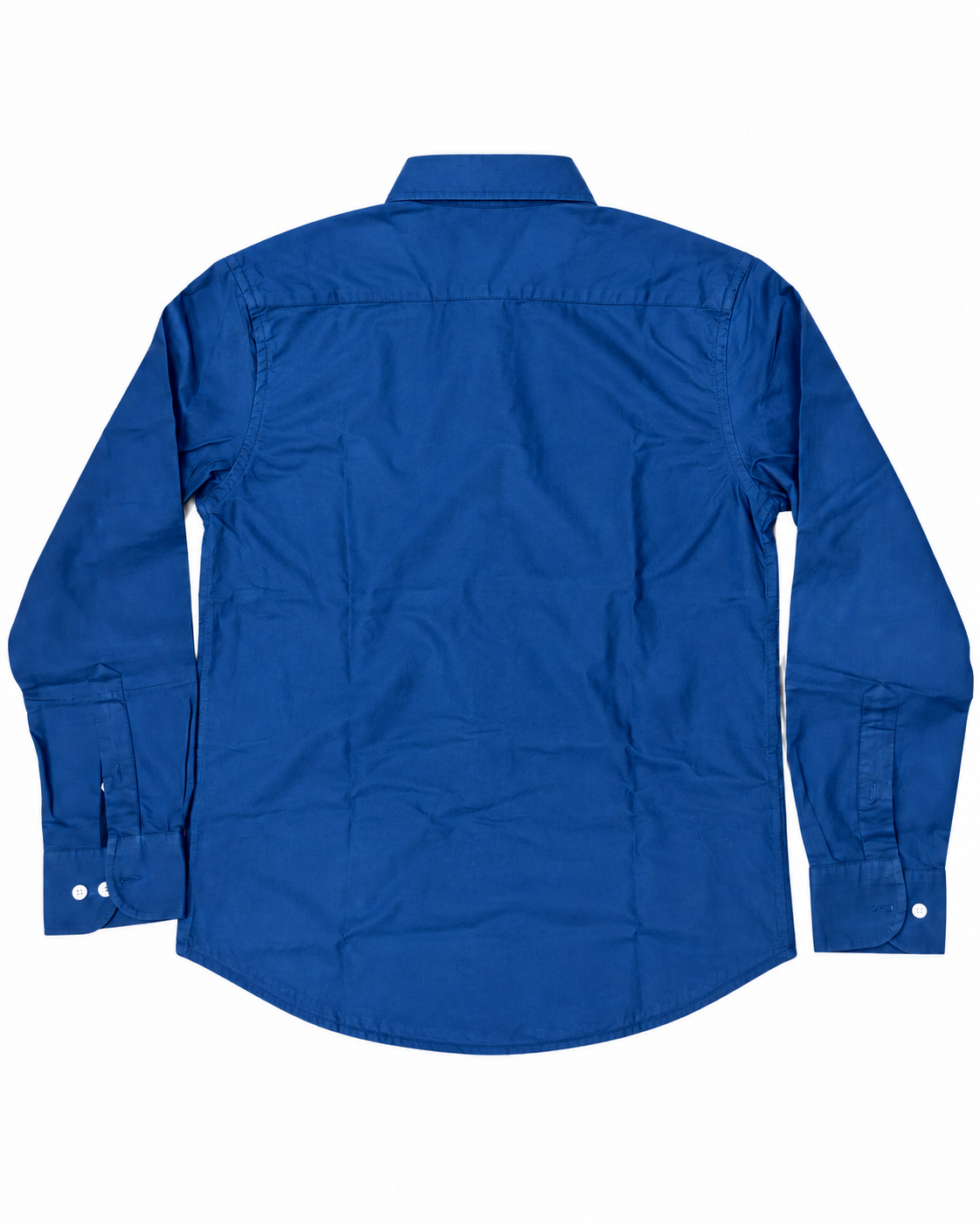 Men’s Royal Blue Long-Sleeve Button-Down Shirt with Embroidered Logo