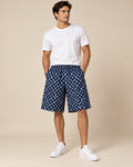 Men’s Navy Allover Monogram Print Shorts