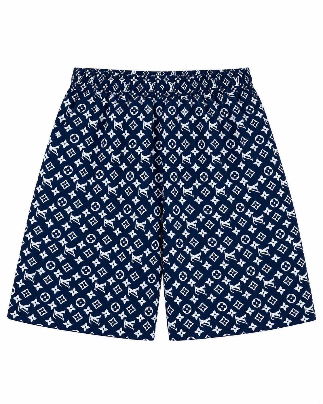 Men’s Navy Allover Monogram Print Shorts