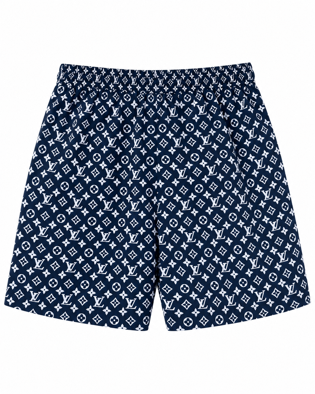 Men’s Navy Allover Monogram Print Shorts