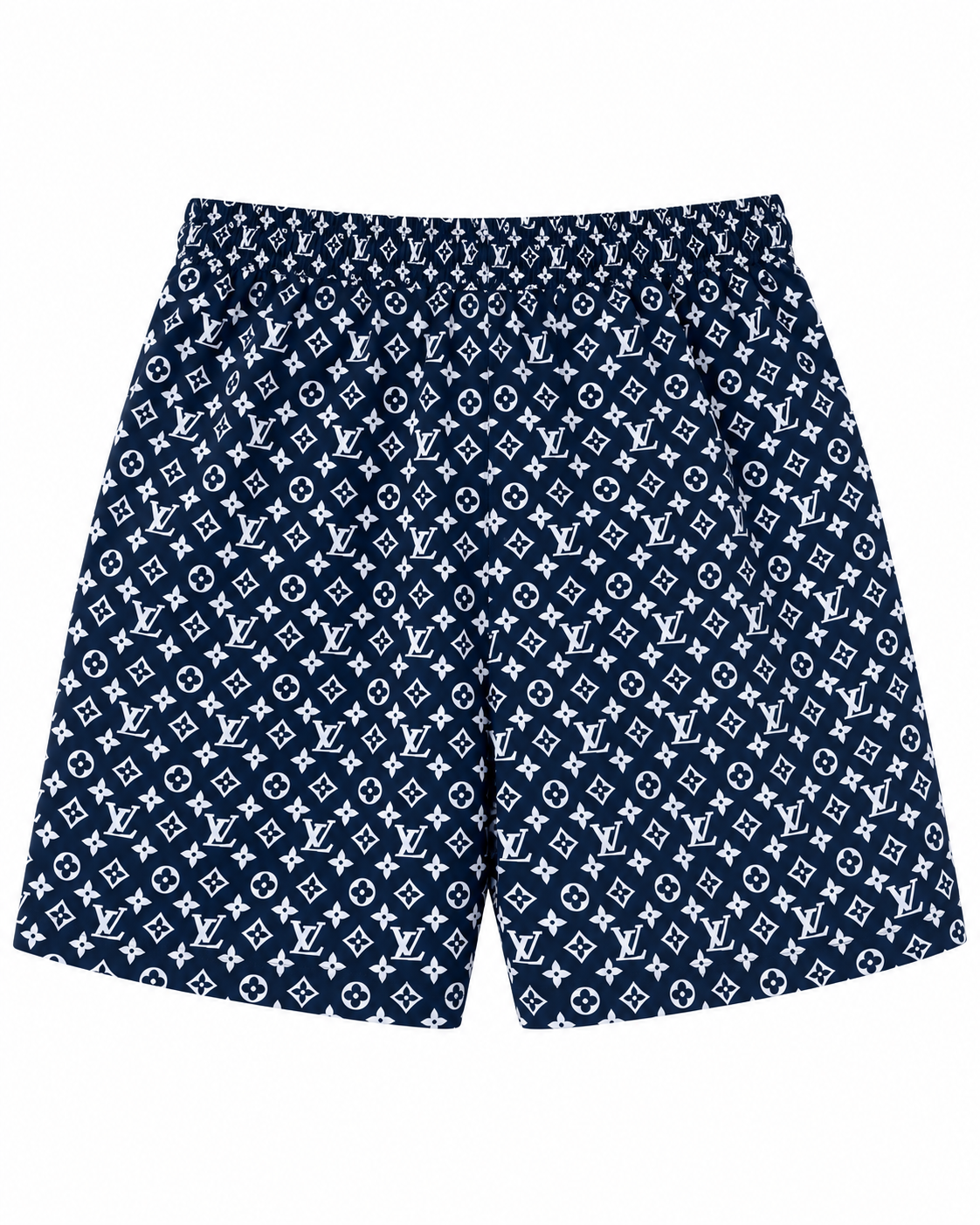 Men’s Navy Allover Monogram Print Shorts