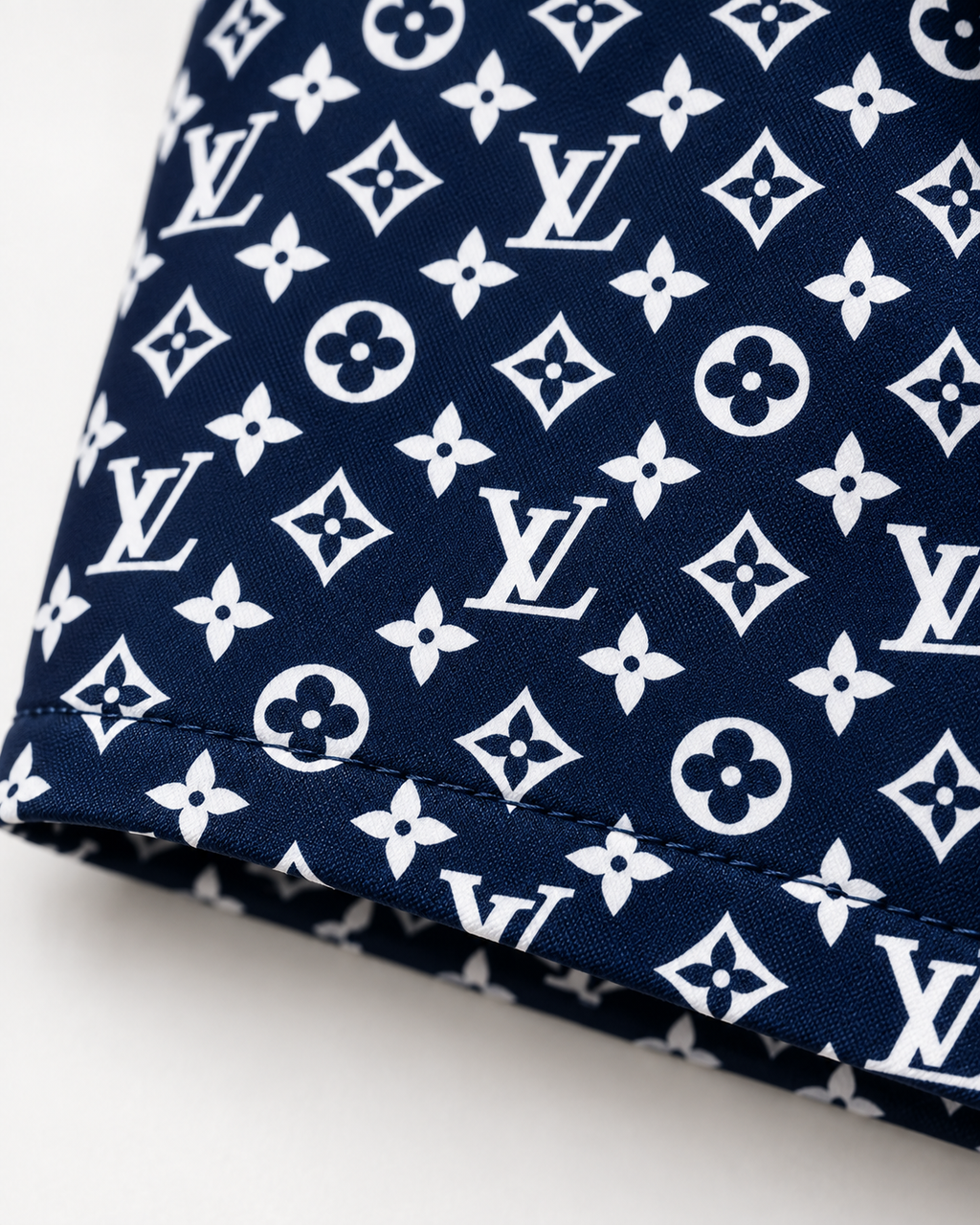 Men’s Navy Allover Monogram Print Shorts