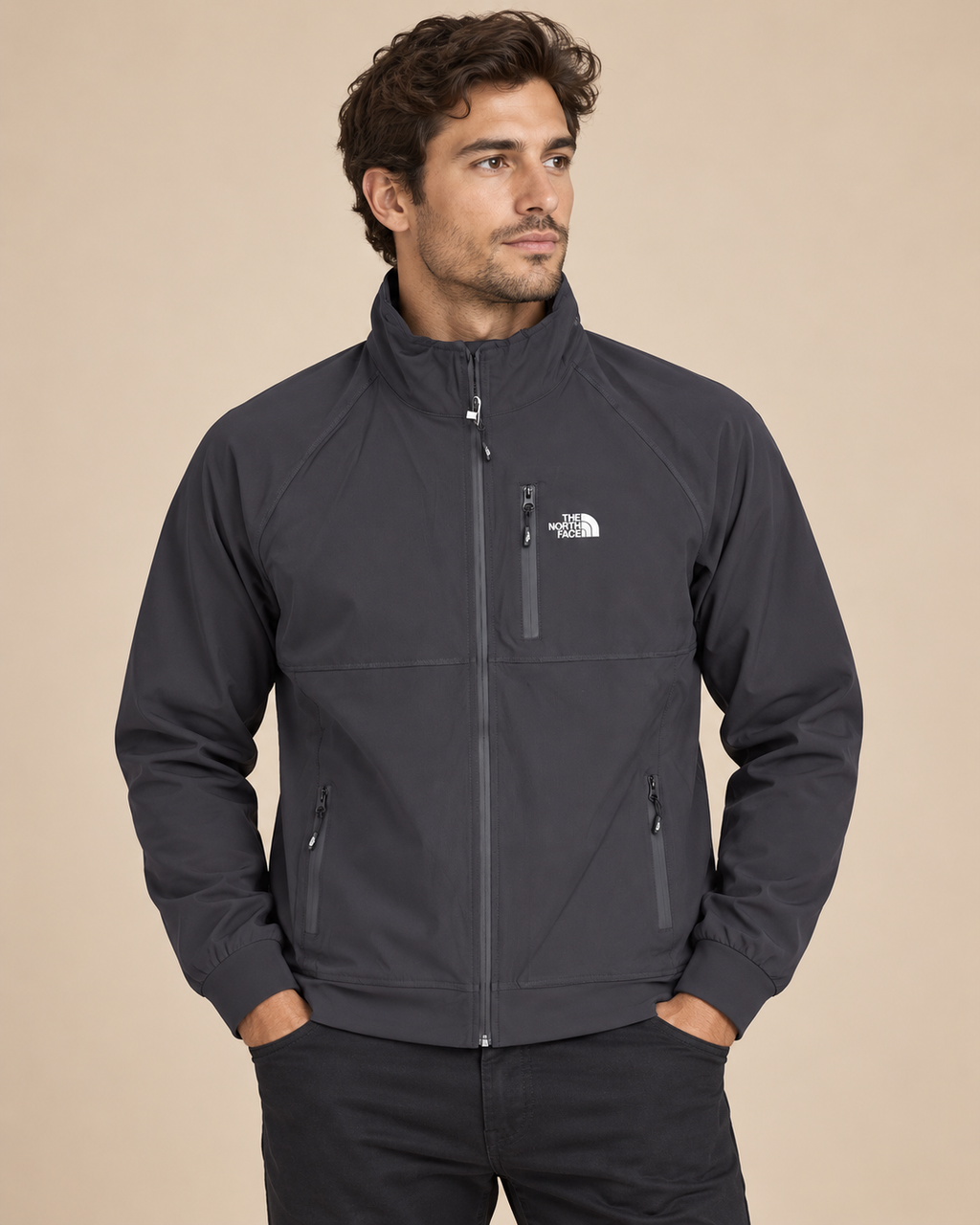 Men’s Premium Surplus Charcoal Grey Full-Zip Lightweight Jacket
