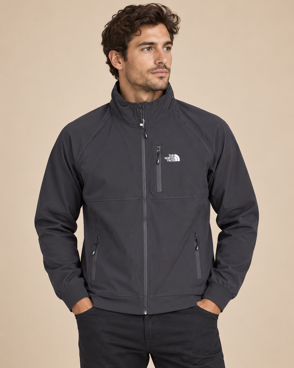 Men’s Premium Surplus Charcoal Grey Full-Zip Lightweight Jacket