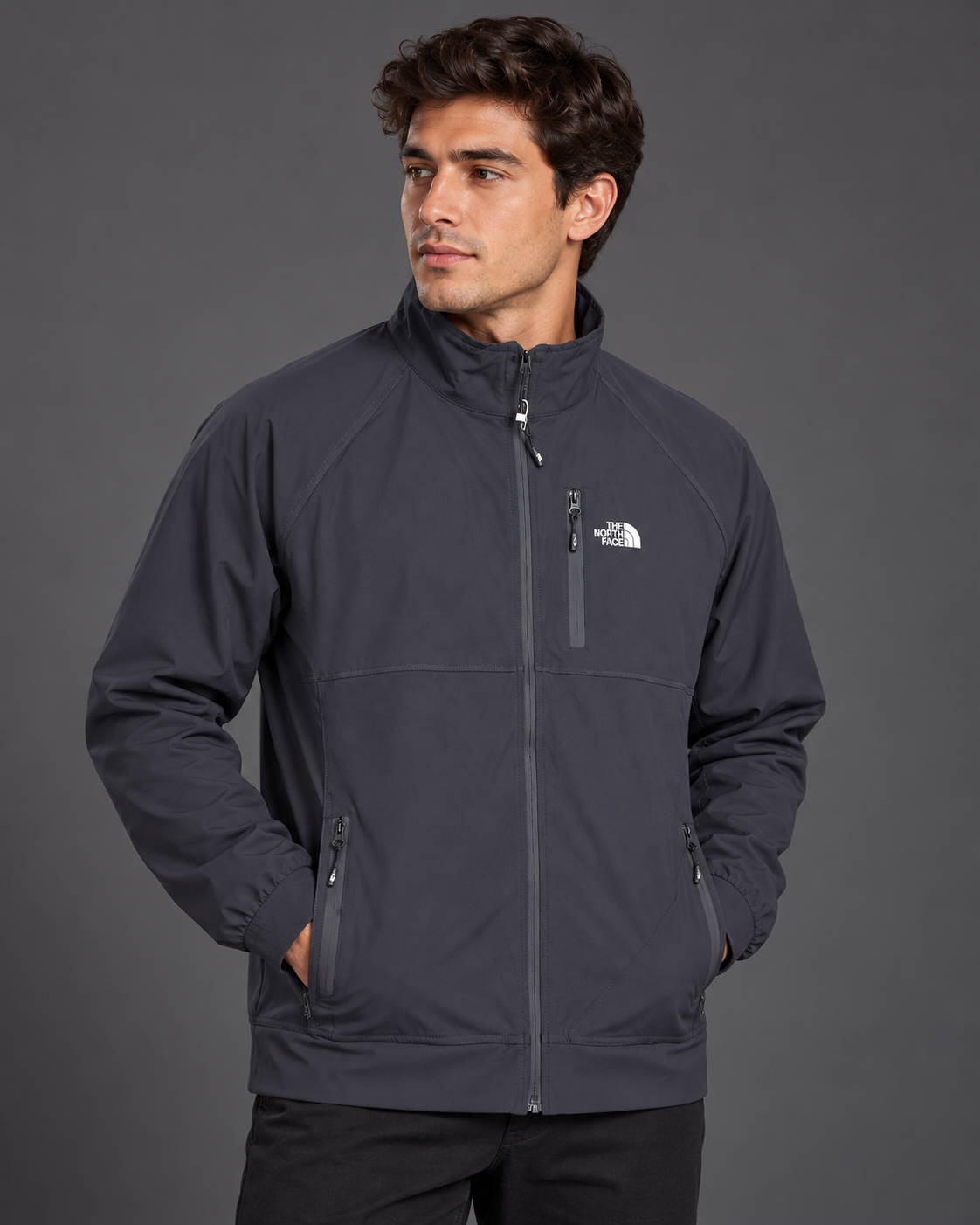 Men’s Premium Surplus Charcoal Grey Full-Zip Lightweight Jacket