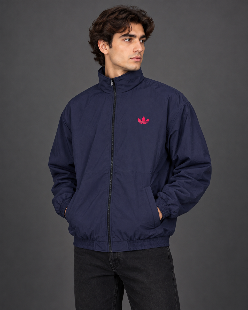 Men’s Premium Surplus Navy Blue Lightweight Track Jacket