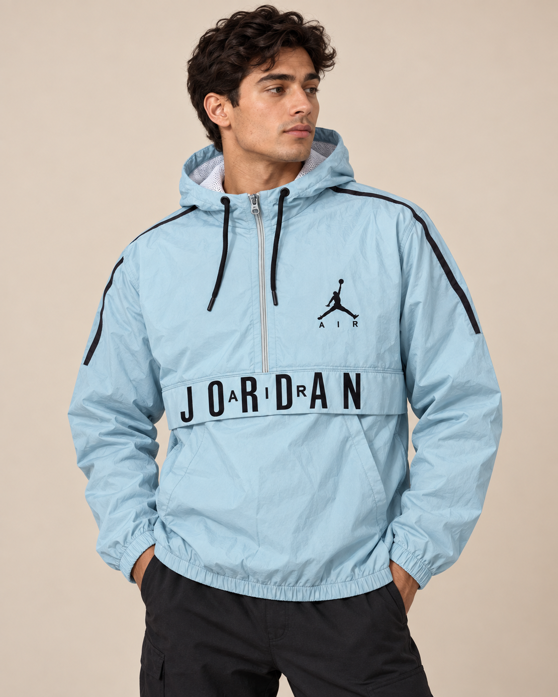 Men’s Premium Surplus Sky Blue Air Hooded Windbreaker Jacket