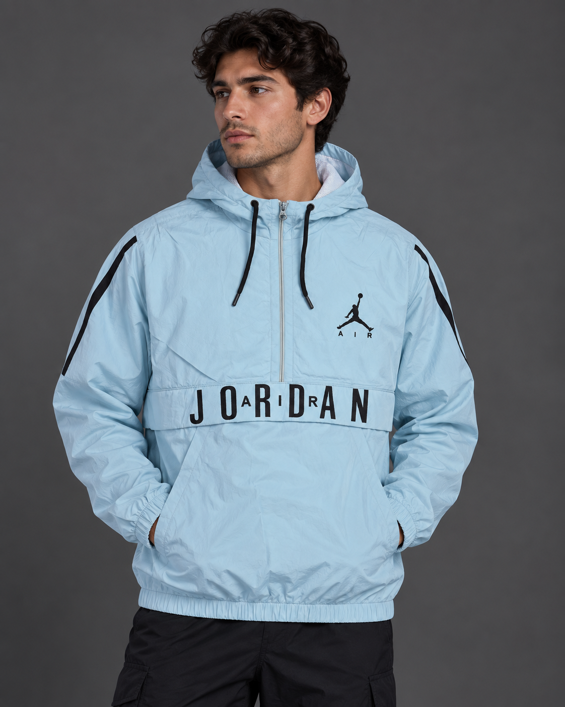 Men’s Premium Surplus Sky Blue Air Hooded Windbreaker Jacket