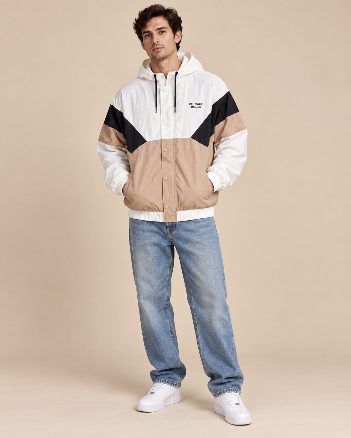 Premium Surplus Retro Color-Block Hooded Jacket