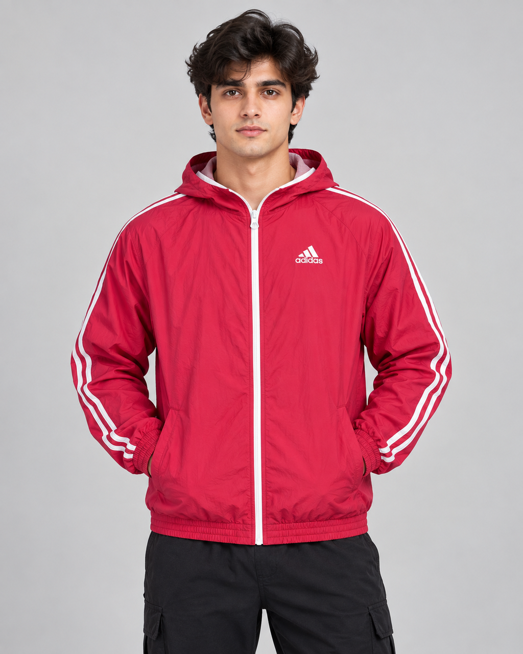 Premium Surplus Red & White Striped Lightweight Track Jacket