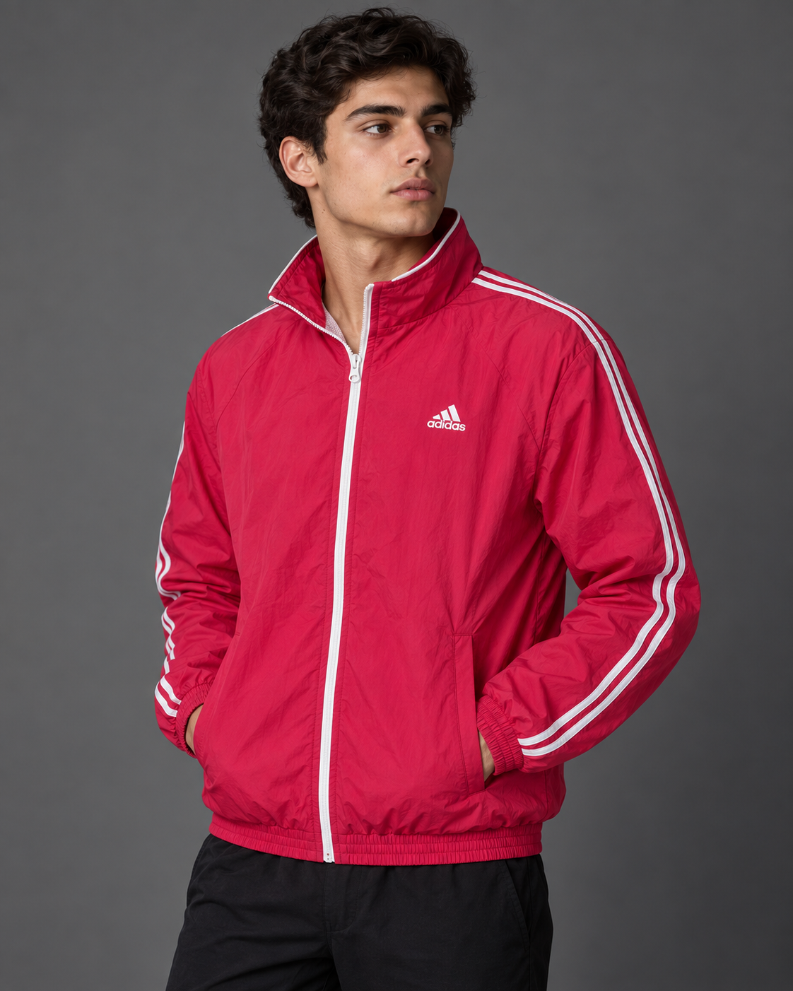 Premium Surplus Red & White Striped Lightweight Track Jacket