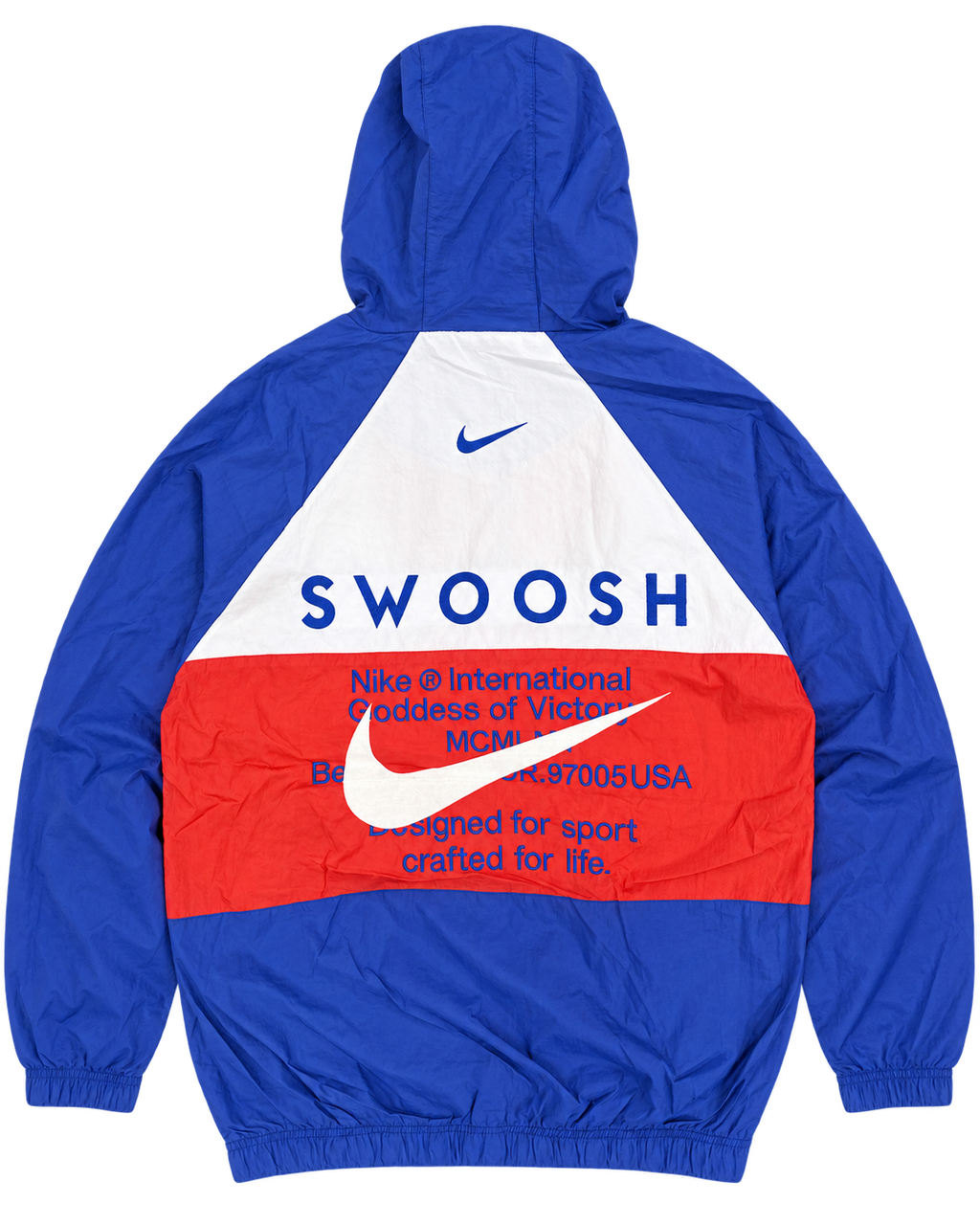 Premium Surplus Blue & Red Hooded Windbreaker Jacket