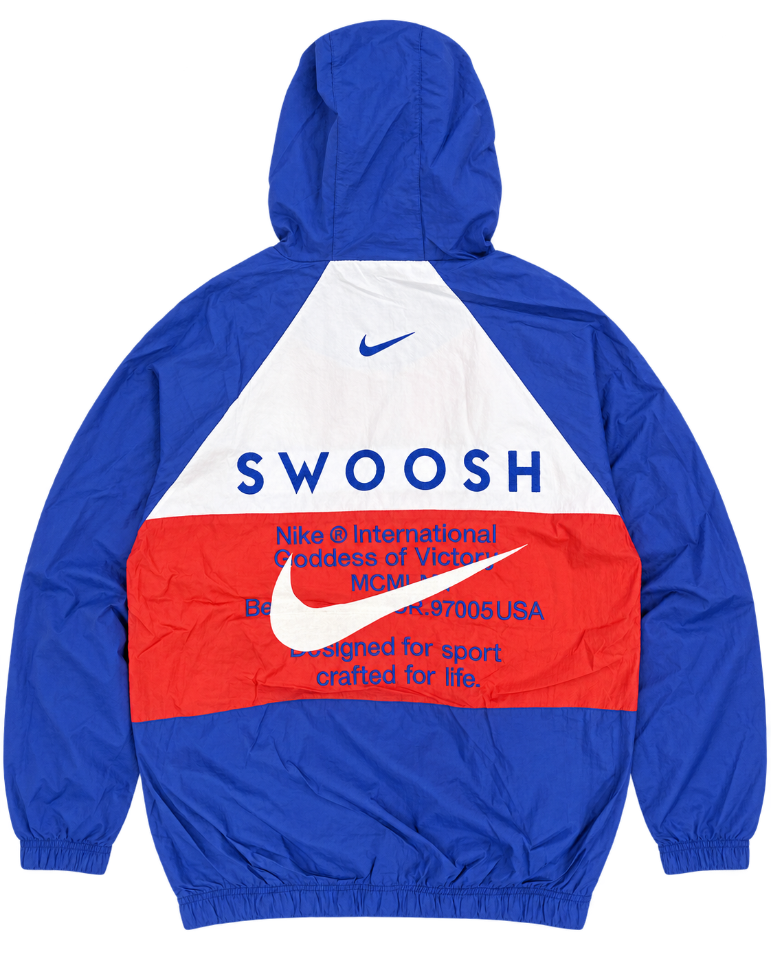 Premium Surplus Blue & Red Hooded Windbreaker Jacket