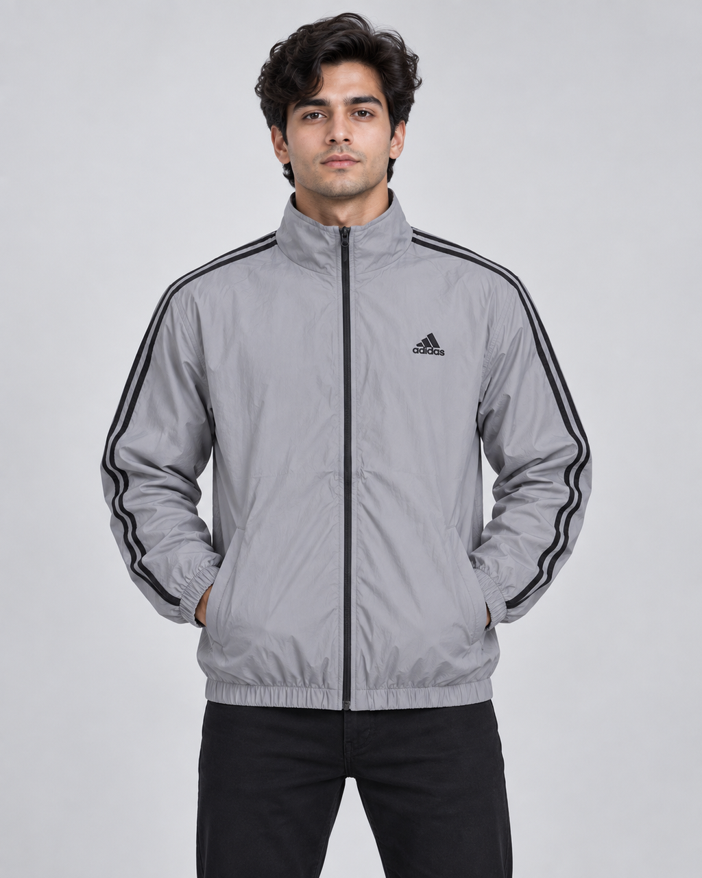Premium Surplus Grey Striped Lightweight Track Jacket