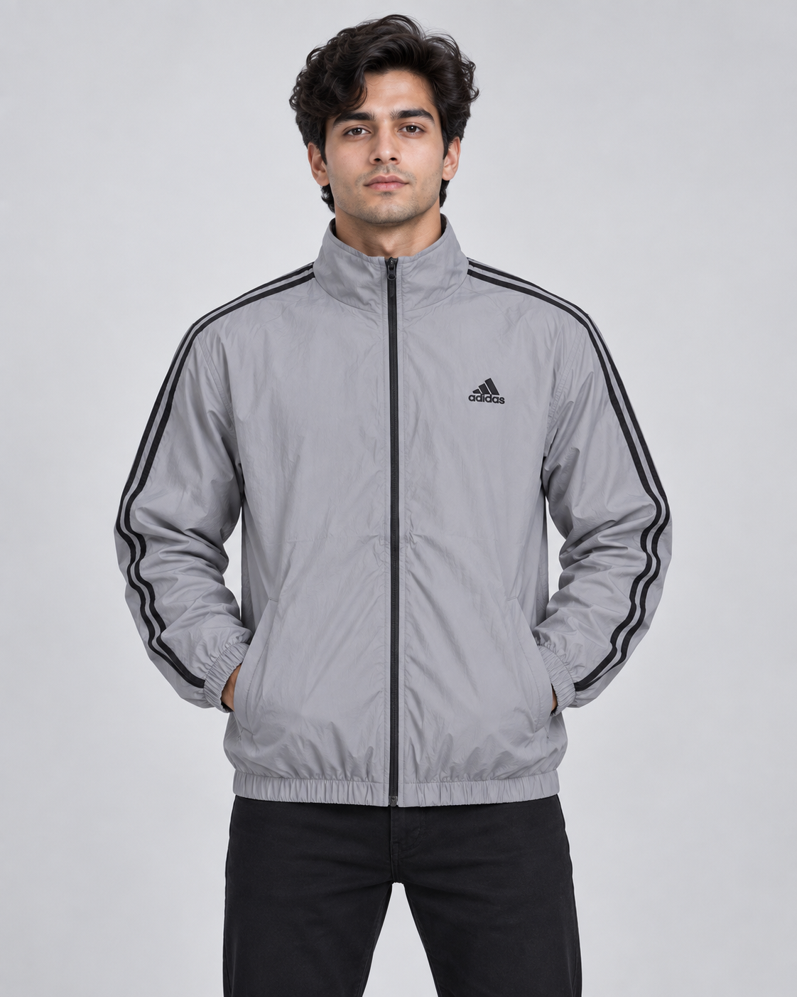 Premium Surplus Grey Striped Lightweight Track Jacket
