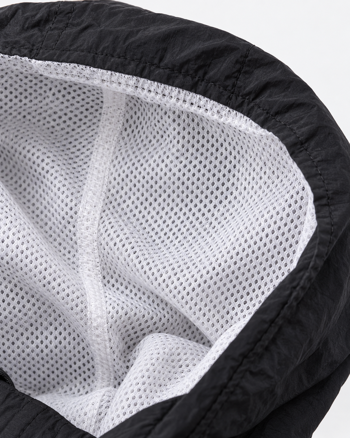 Premium Surplus Black Hooded Windbreaker Jacket