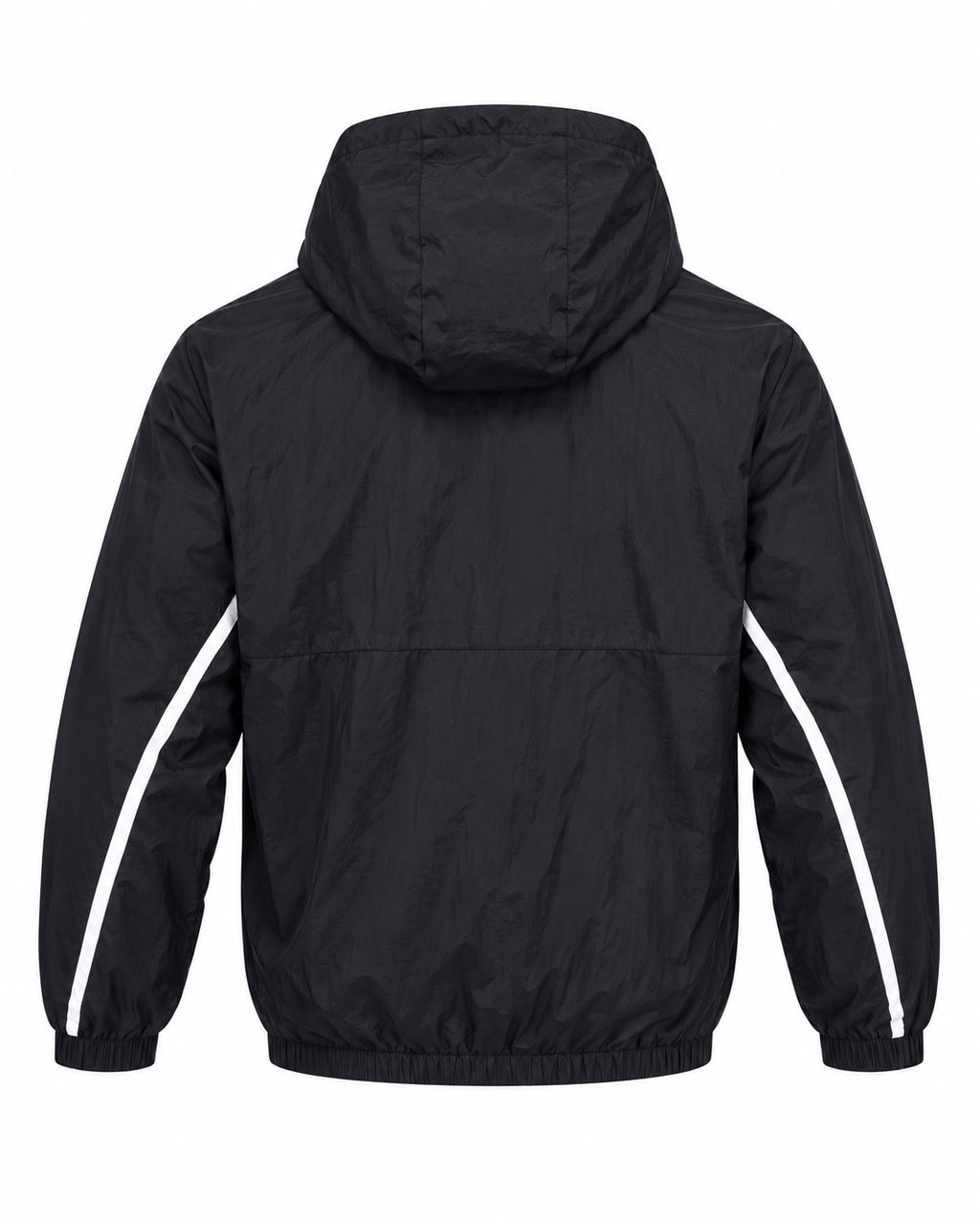 Premium Surplus Black Hooded Windbreaker Jacket