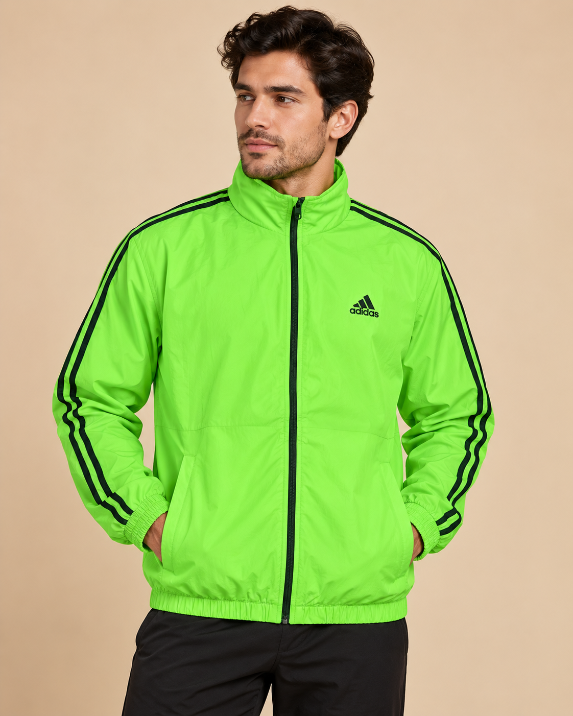 Premium Surplus Neon Green Lightweight Track Jacket