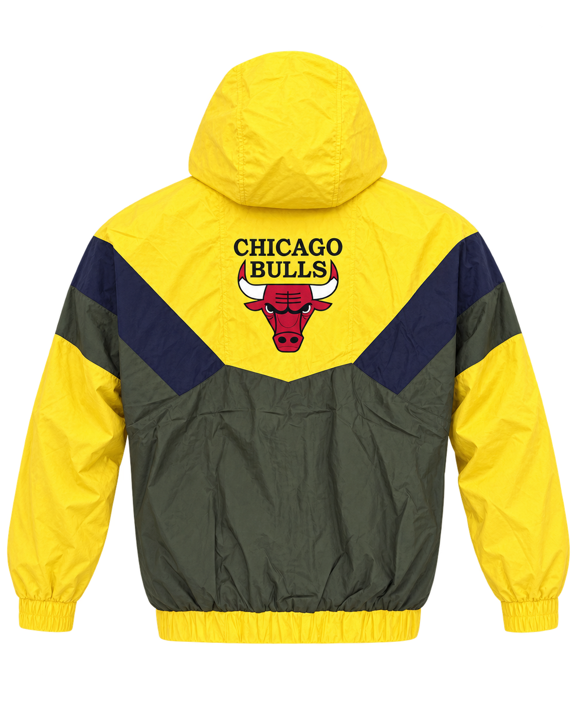 Premium Surplus Yellow Color-Block Hooded Windbreaker Jacket