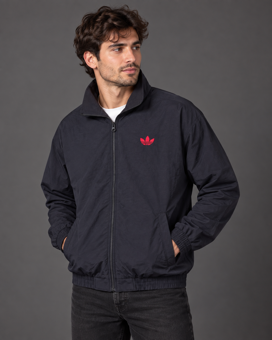 Premium Surplus Black Lightweight Track Jacket