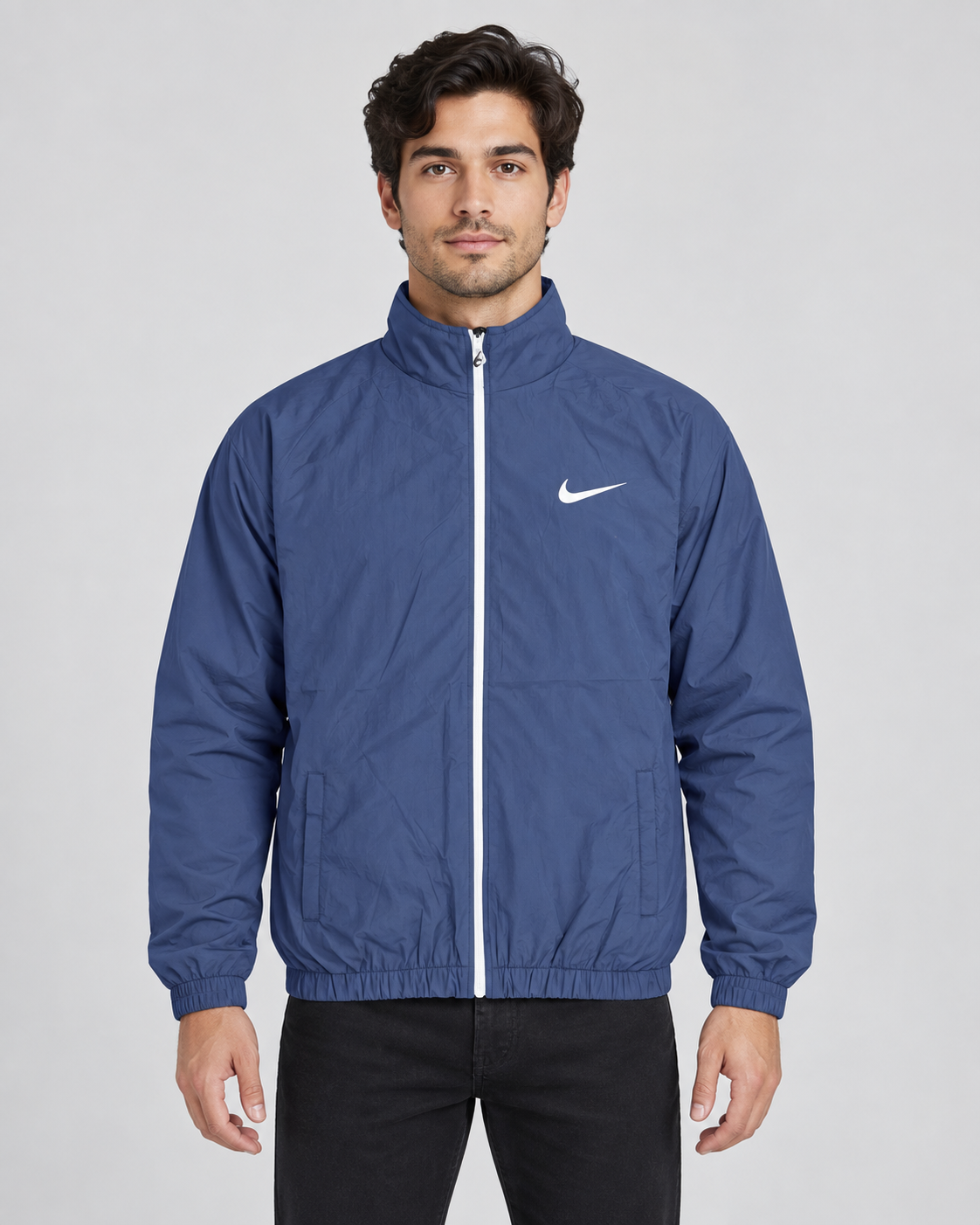 Premium Surplus Navy Blue Lightweight Windbreaker Jacket