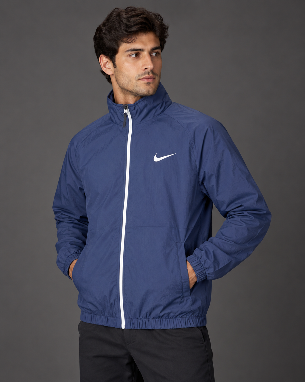 Premium Surplus Navy Blue Lightweight Windbreaker Jacket