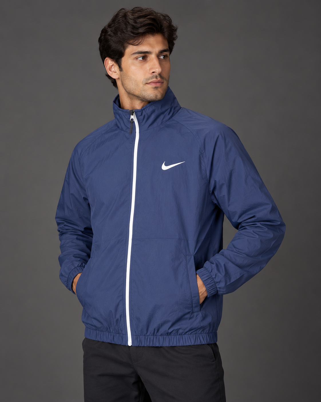 Premium Surplus Navy Blue Lightweight Windbreaker Jacket