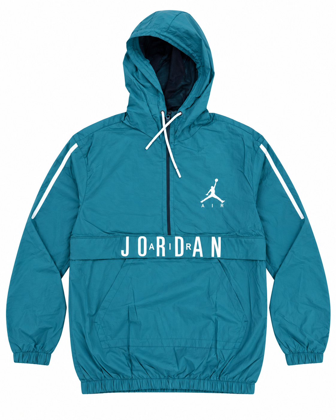 Premium Surplus Teal Blue Hooded Windbreaker Jacket