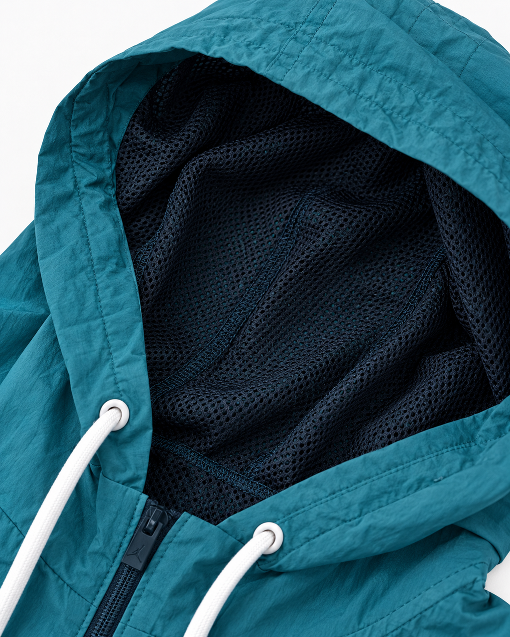 Premium Surplus Teal Blue Hooded Windbreaker Jacket