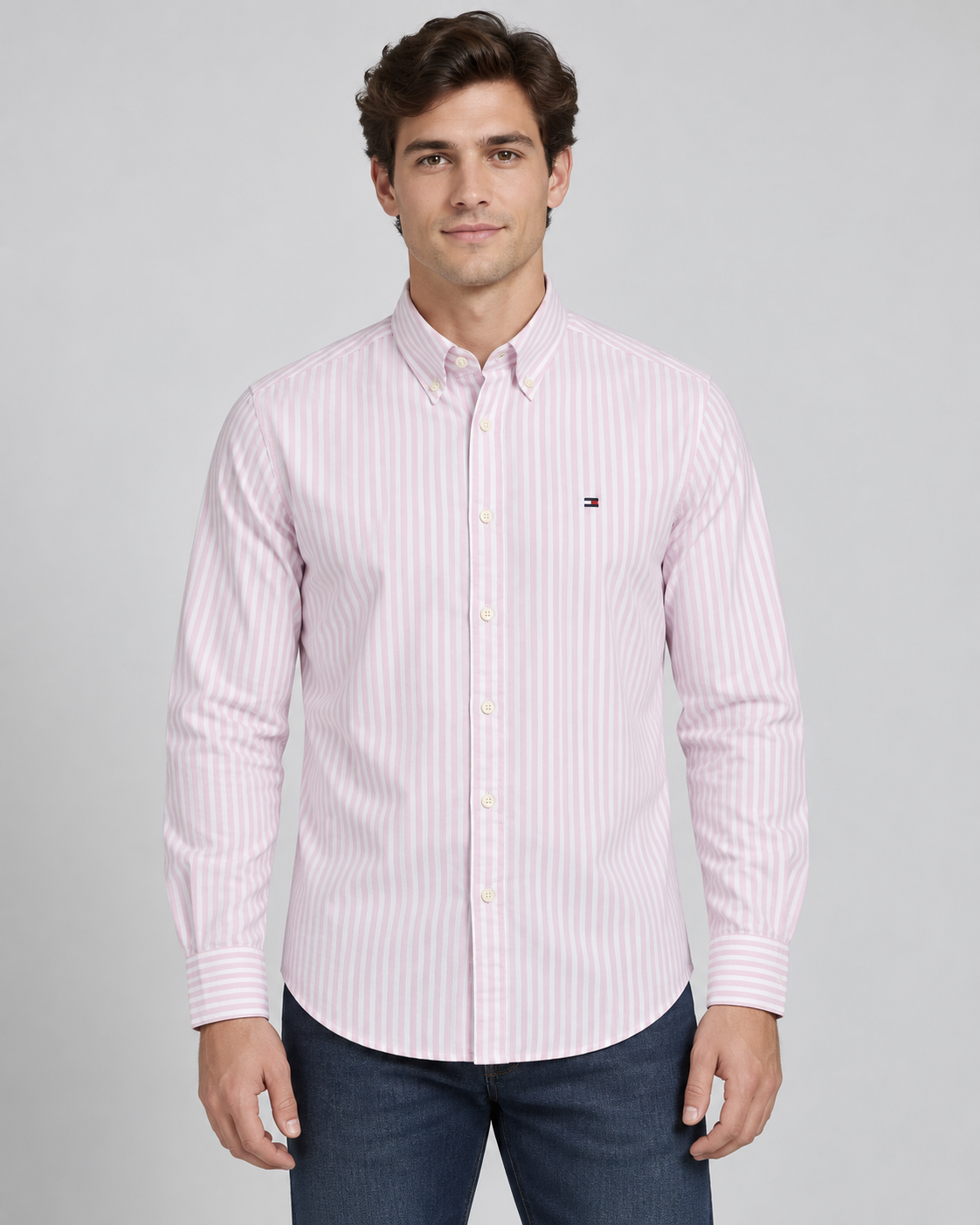 Pink Pinstripe Oxford Shirt – Classic Fit