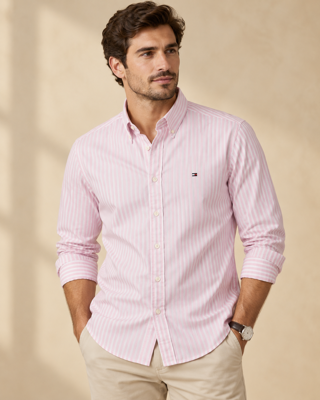 Pink Pinstripe Oxford Shirt – Classic Fit