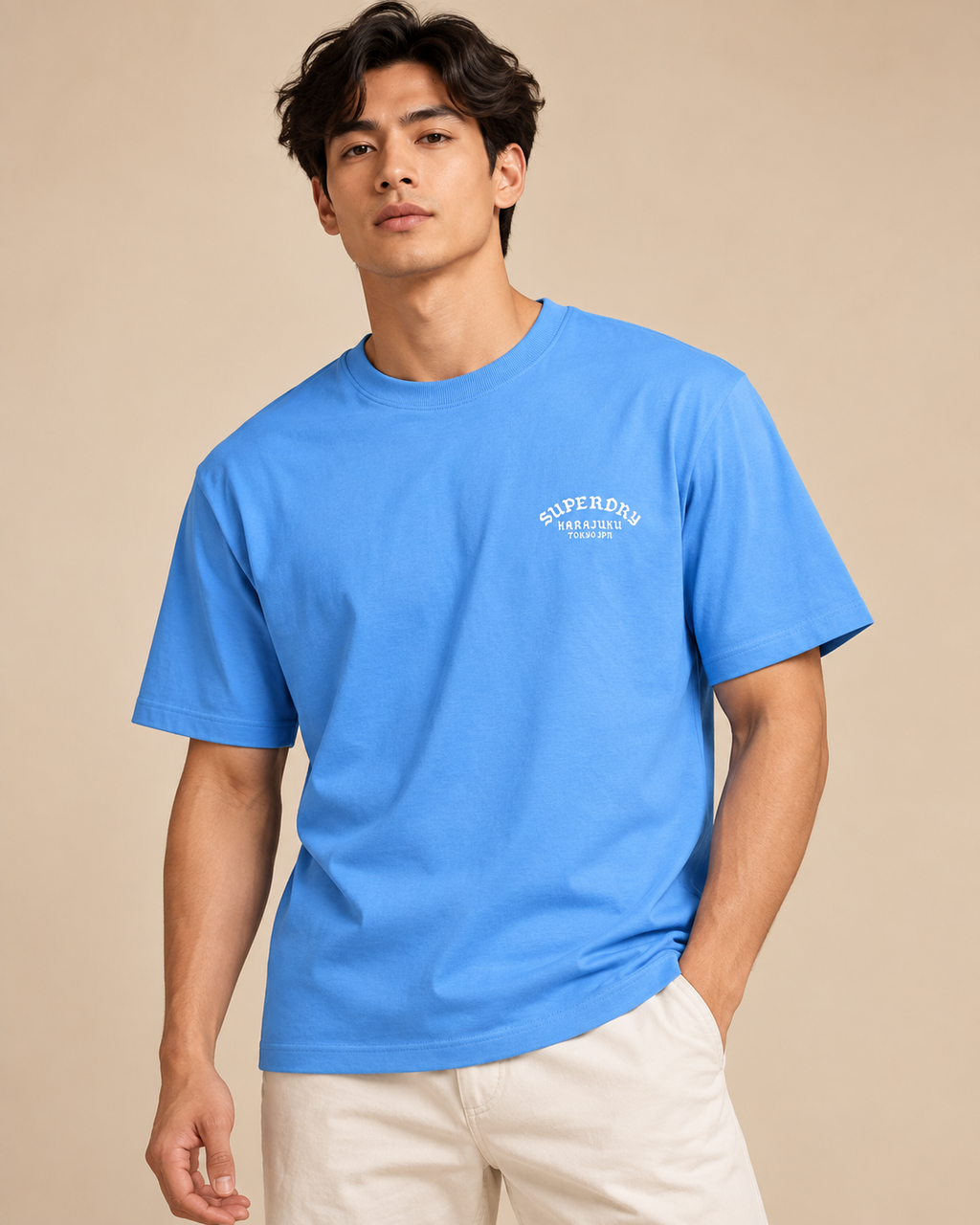 Scorpion & Roses Graphic T-Shirt – Bright Blue