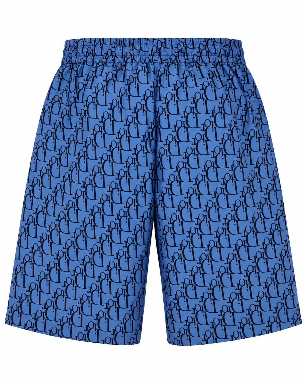 Men’s Blue Monogram Print Drawstring Shorts