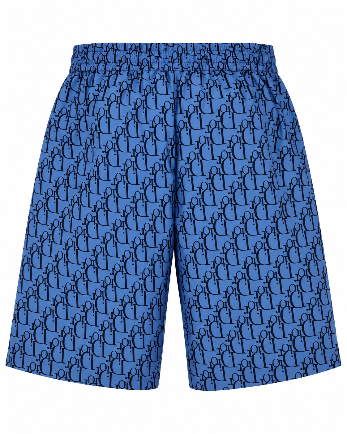 Men’s Blue Monogram Print Drawstring Shorts