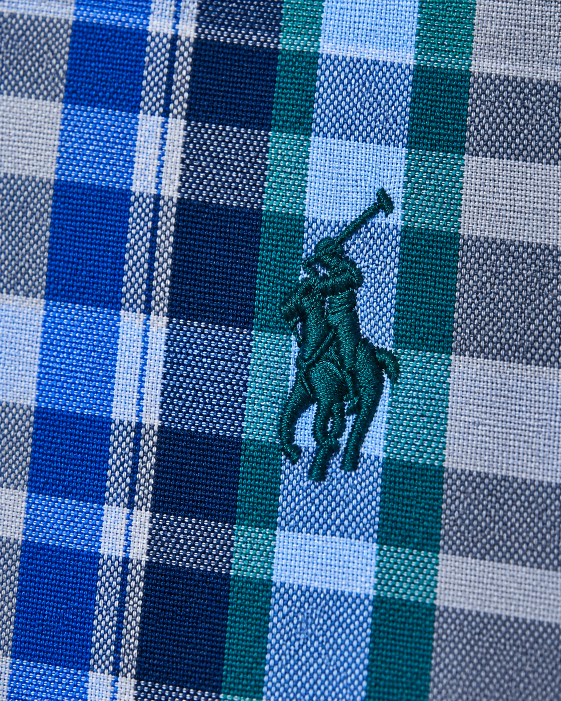 Men’s Blue & Teal Plaid Button-Down Shirt