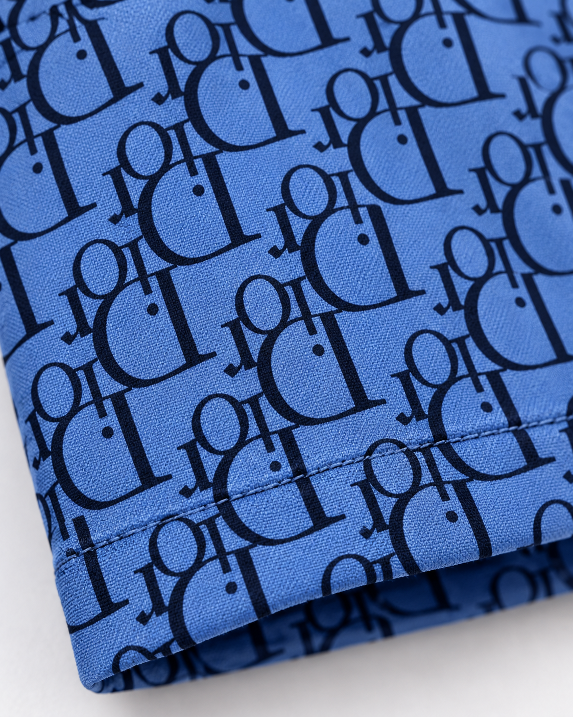 Men’s Blue Monogram Print Drawstring Shorts