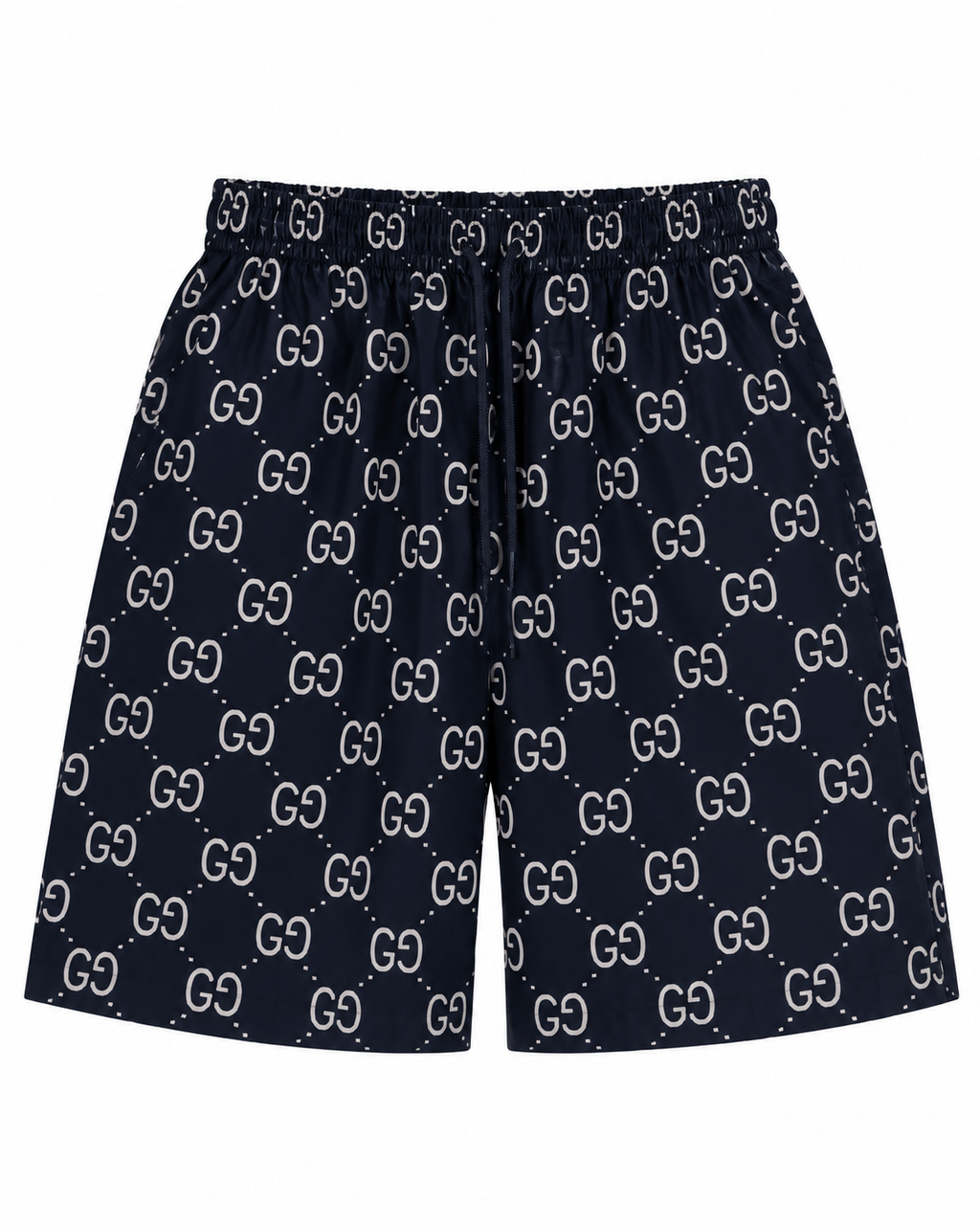Men’s Black Monogram Print Drawstring Shorts