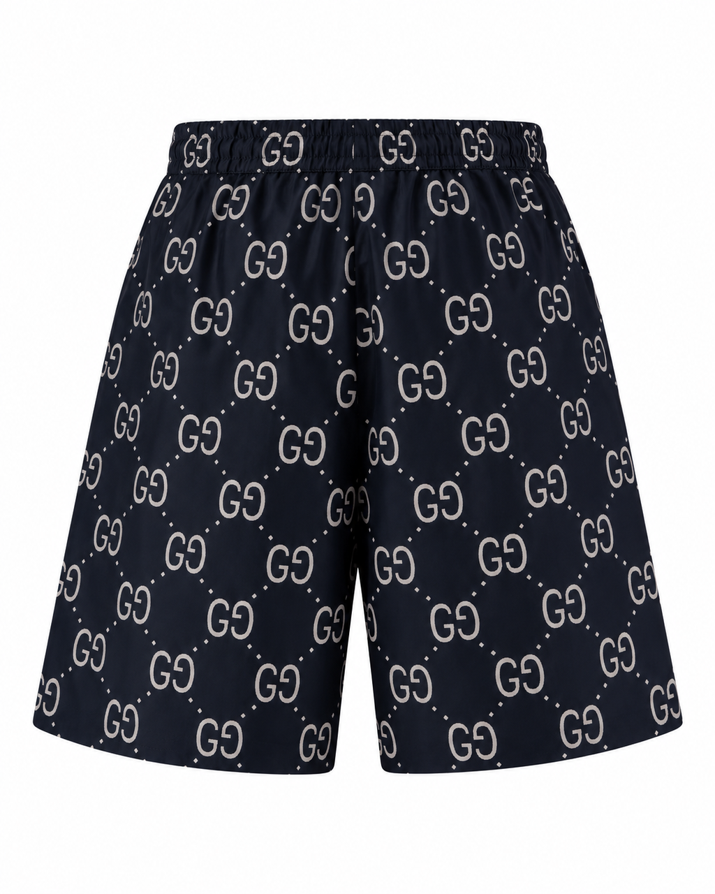 Men’s Black Monogram Print Drawstring Shorts