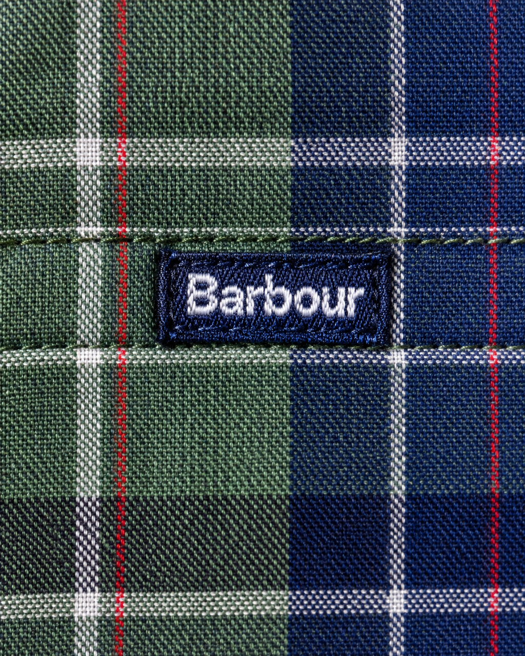 Men’s Green & Navy Blue Plaid Button-Down Shirt