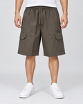 Men’s Taupe Cargo Shorts with Drawstring Waist