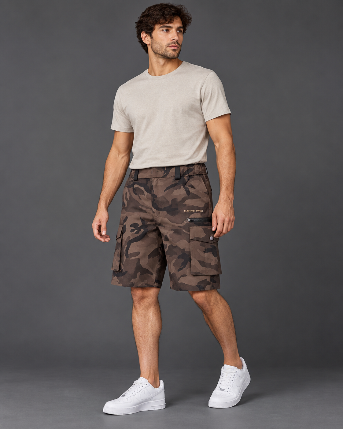 Men’s Brown Camouflage Cargo Shorts