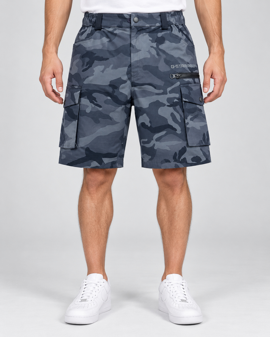 Men’s Blue Grey Camouflage Cargo Shorts