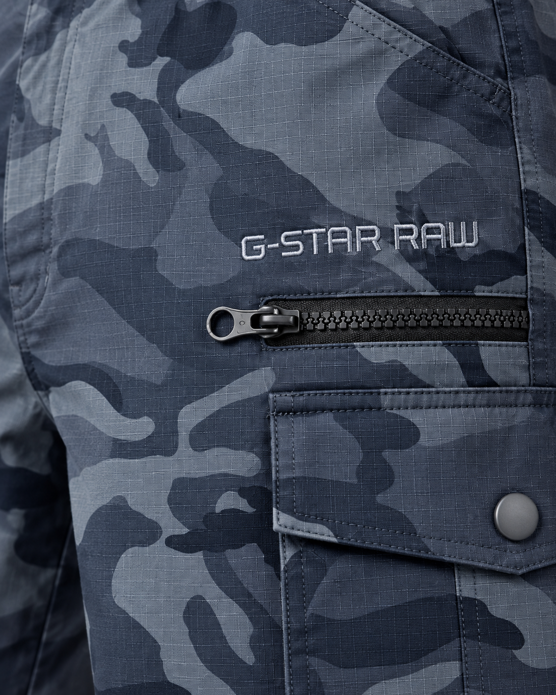 Men’s Blue Grey Camouflage Cargo Shorts