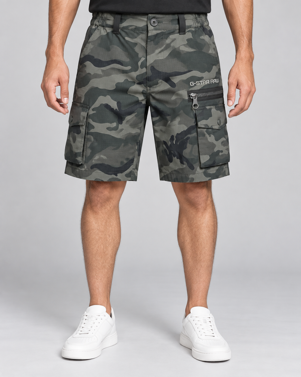 Men’s Charcoal Camouflage Cargo Shorts