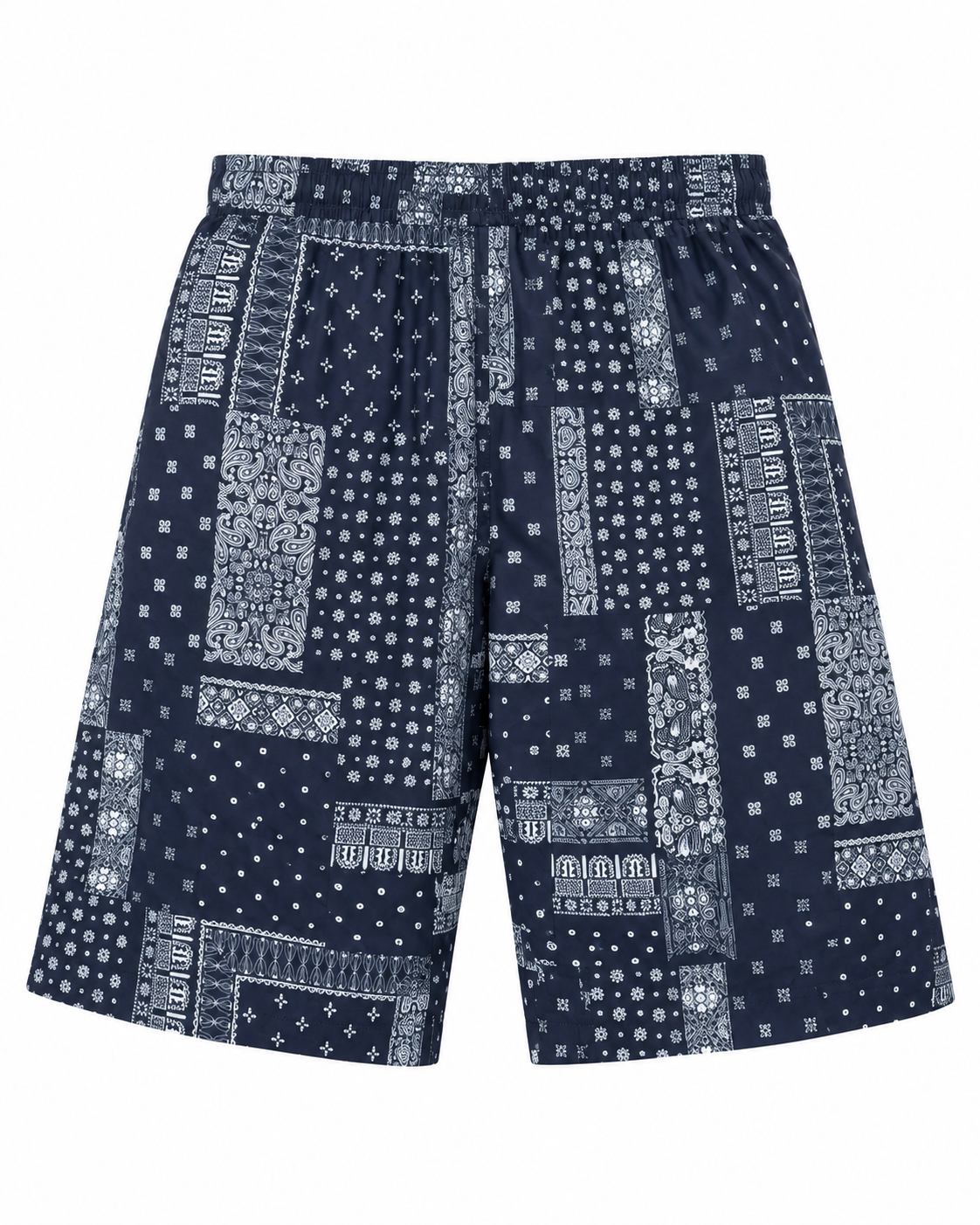 Men’s Navy Bandana Print Drawstring Shorts