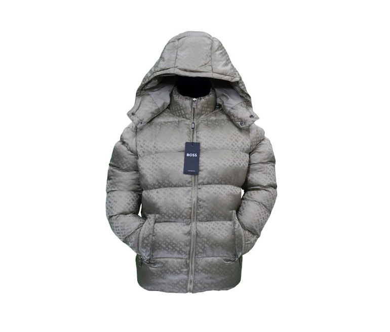 BOSS Inspired Quilted Winter Jacket with Detachable Hood