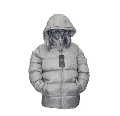 BOSS Inspired Quilted Winter Jacket with Detachable Hood