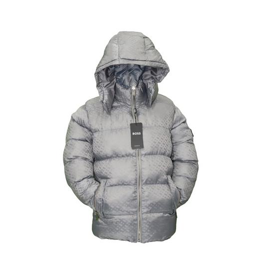 BOSS Inspired Quilted Winter Jacket with Detachable Hood