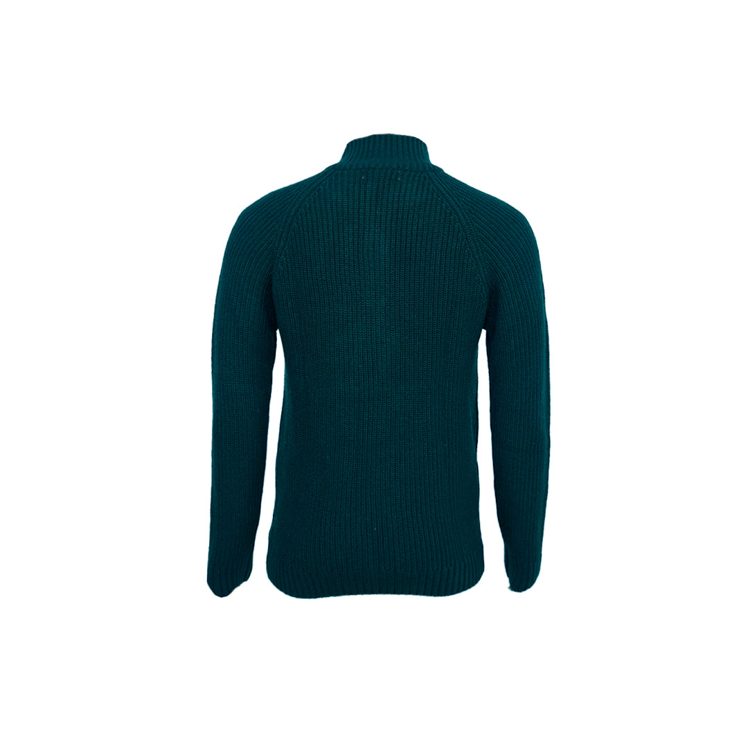 Classic Black Lacoste Quarter-Zip Ribbed Sweater
