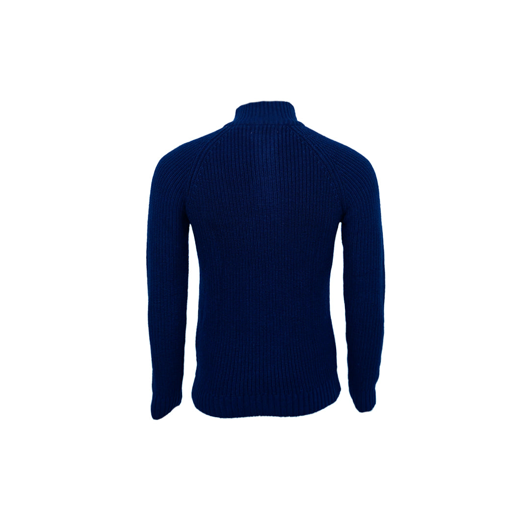Classic Black Lacoste Quarter-Zip Ribbed Sweater